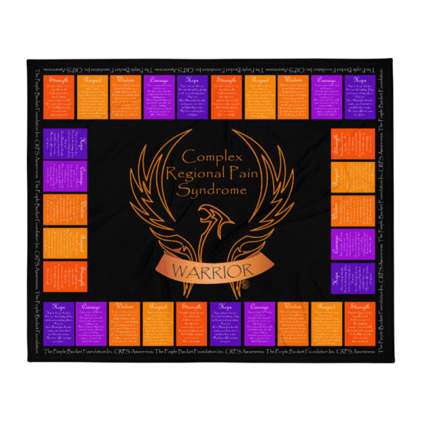 CRPS Warrior throw blank with an outside border of positive flags