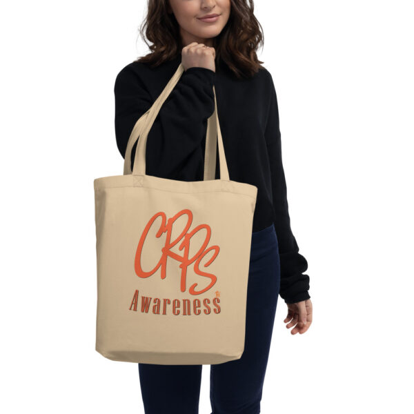 Other side of Eco friendly tote bag with CRPS and the word Awareness