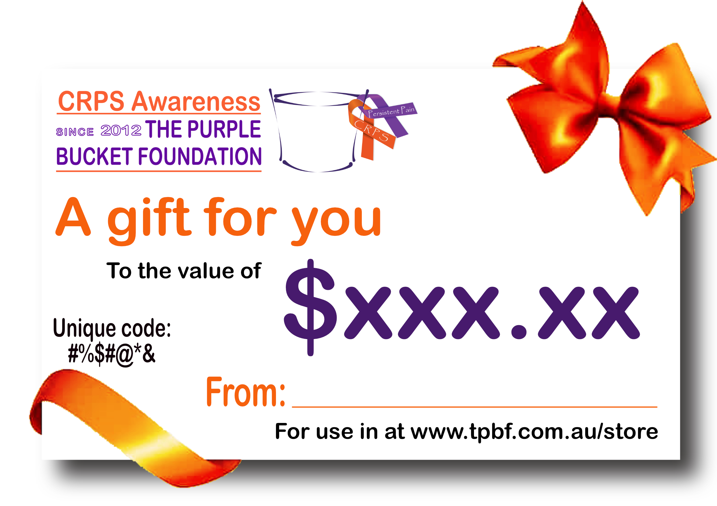 CRPS Awareness - TPBF Gift Certificate