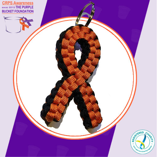 Featured image for “CRPS Awareness Ribbon Keyring with black edge”